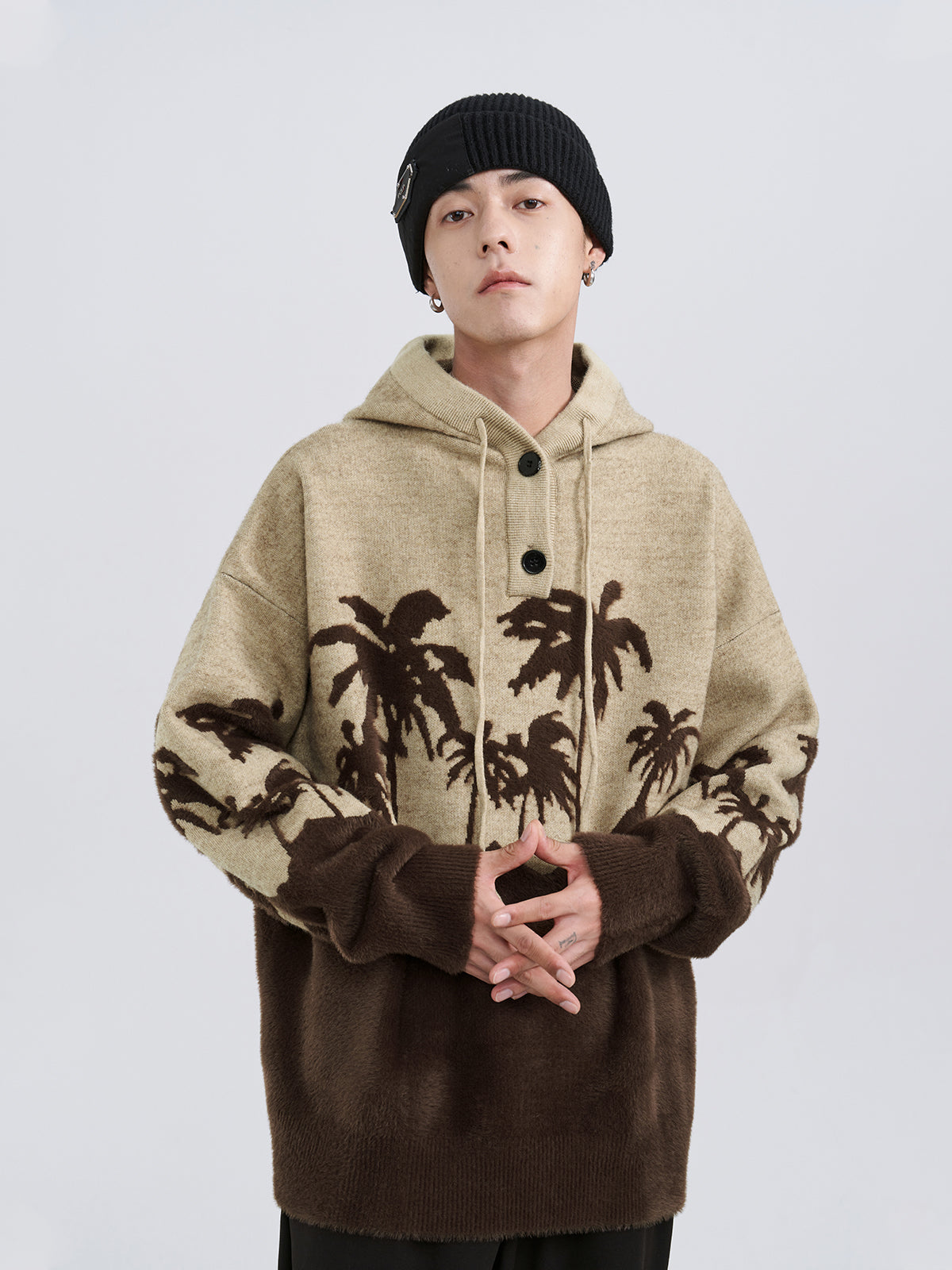 PCLP 'King Palm' Knitted Hoodie