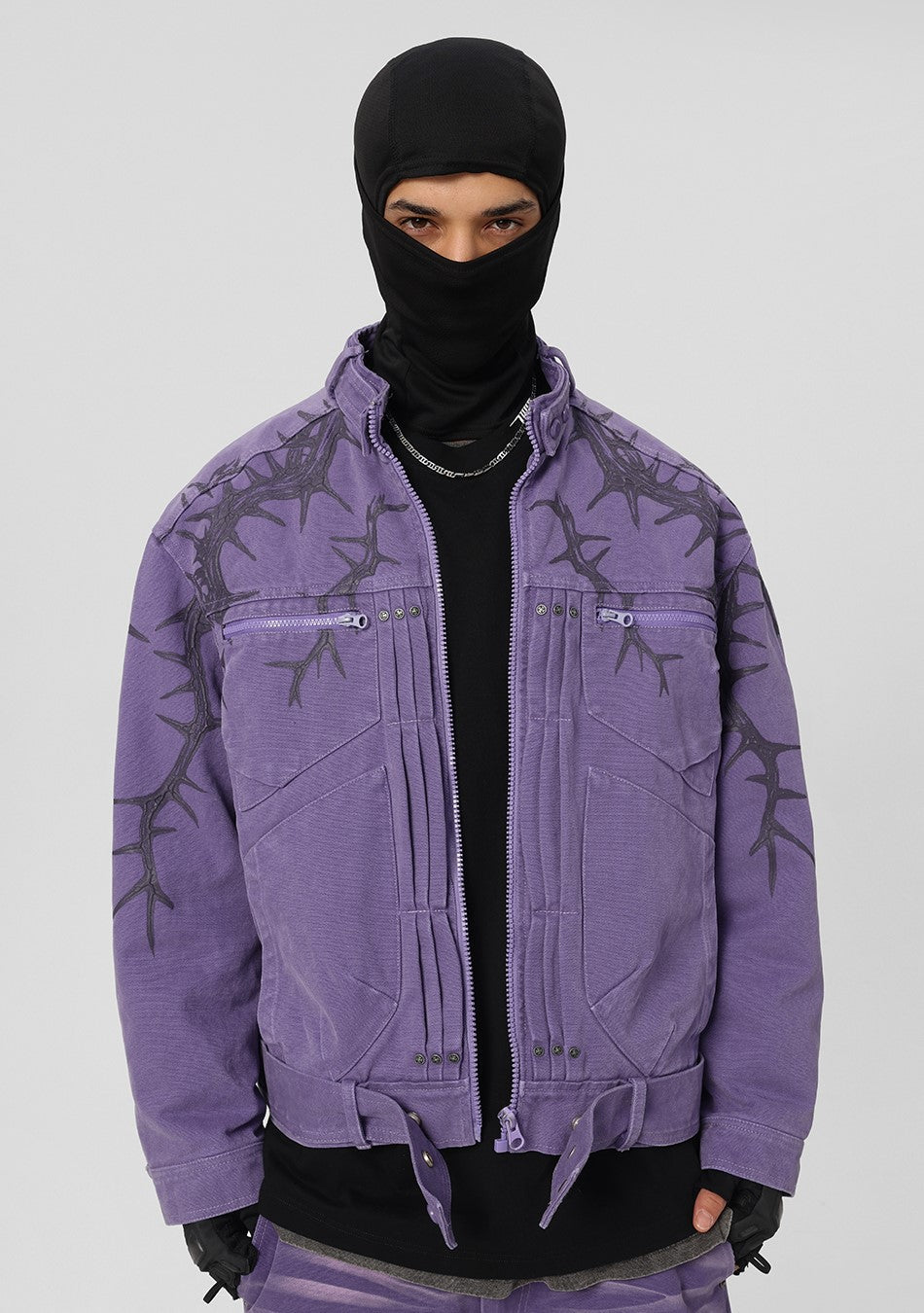 JHYQ Heavyweight Jacket with Embossed Thorn Design