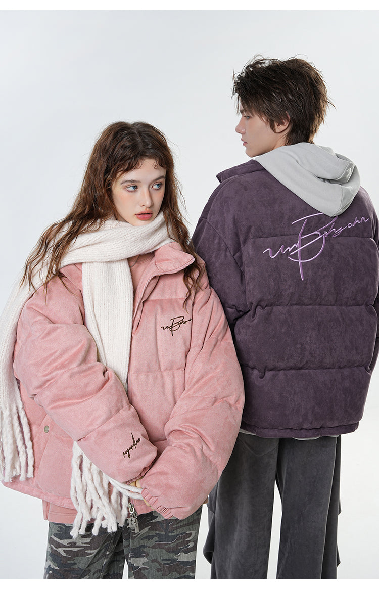 BJHG Plush Suede Puffer Coat