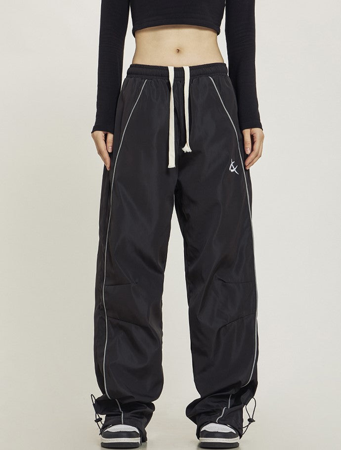 CTB Relaxed Fit Wide-Leg Track Pants