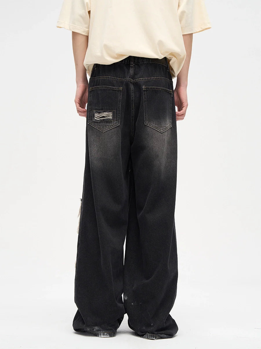 WLNEXT Distressed Patchwork Jeans