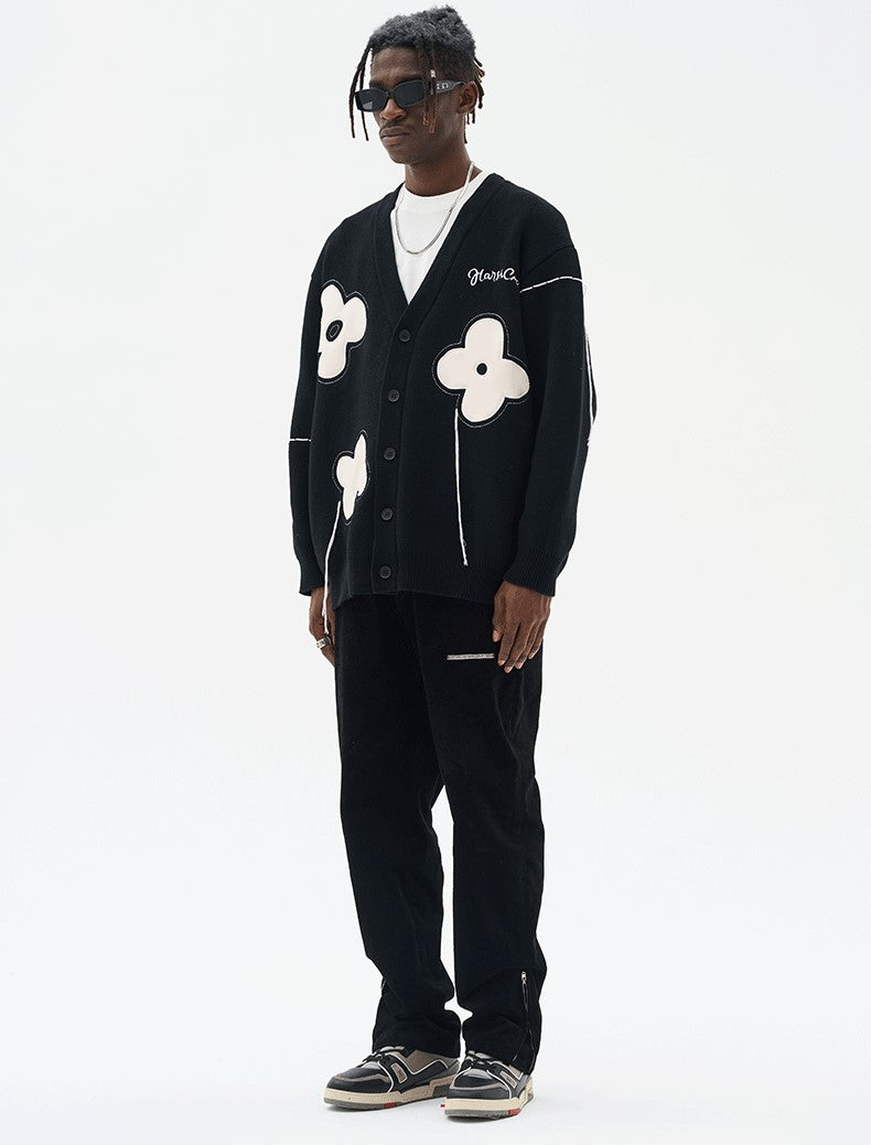 Solitary Flower Tassel Knit Cardigan by HARSH and CRUEL