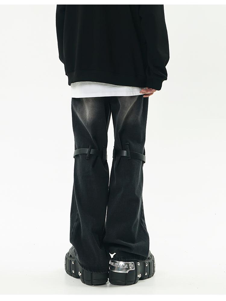 GCINIM Distressed Buckle-Knee Denim