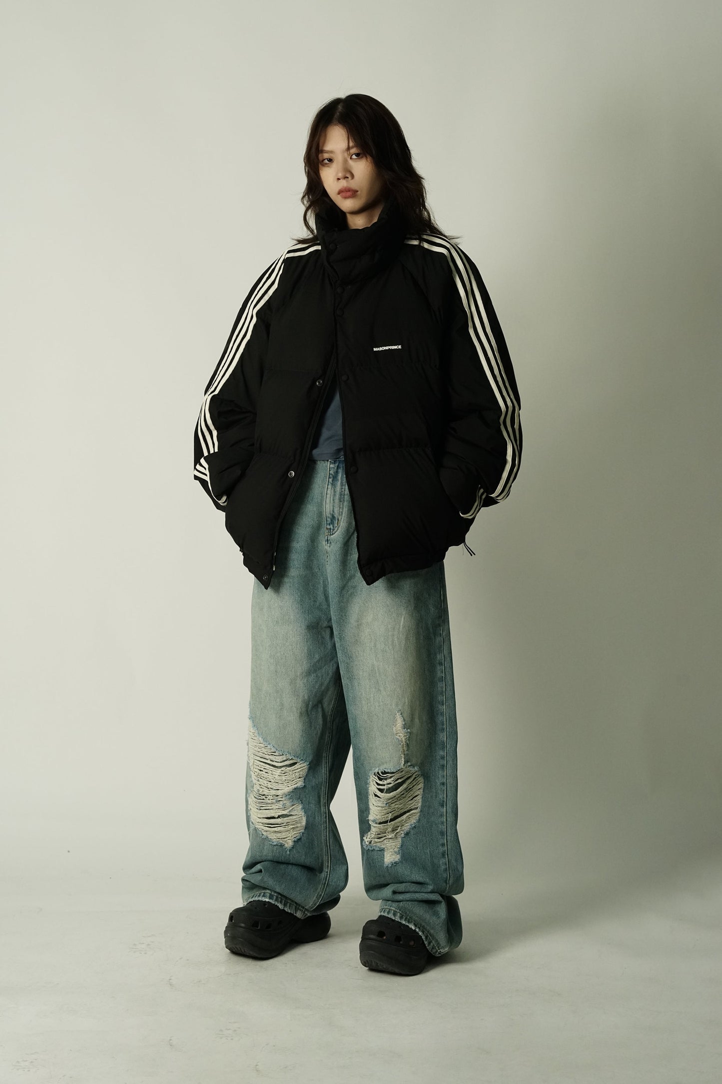 MASONPRINCE Striped Puffer Coat