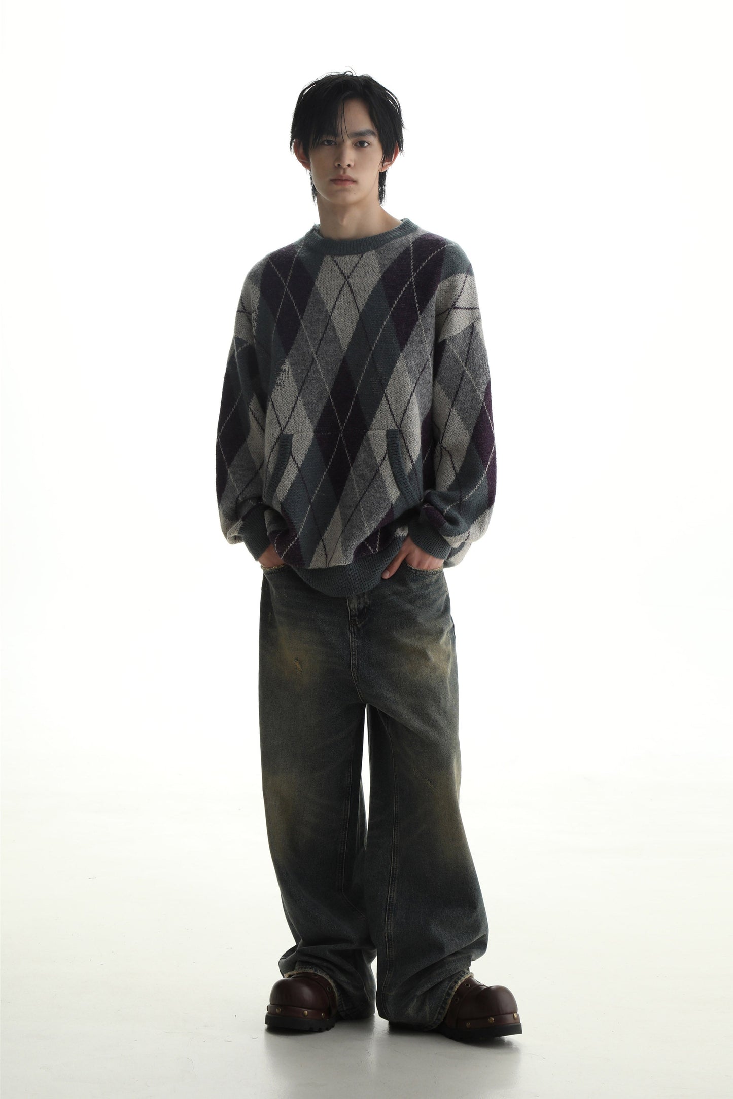 MASONPRINCE Argyle Knit Sweater