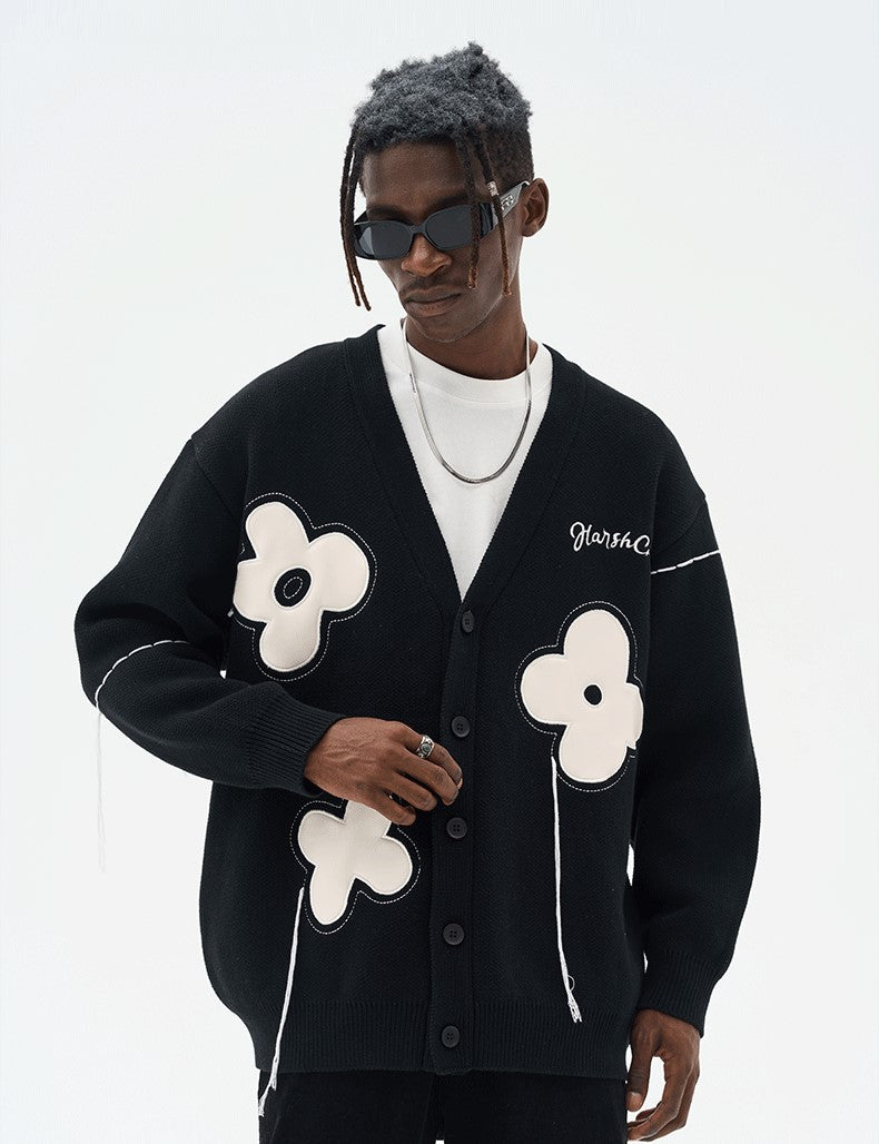 Solitary Flower Tassel Knit Cardigan by HARSH and CRUEL