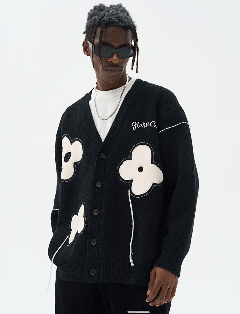 Solitary Flower Tassel Knit Cardigan by HARSH and CRUEL