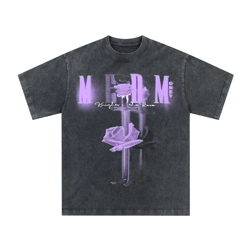 MEDM Retro Distressed 'Sword & Rose' T-Shirt