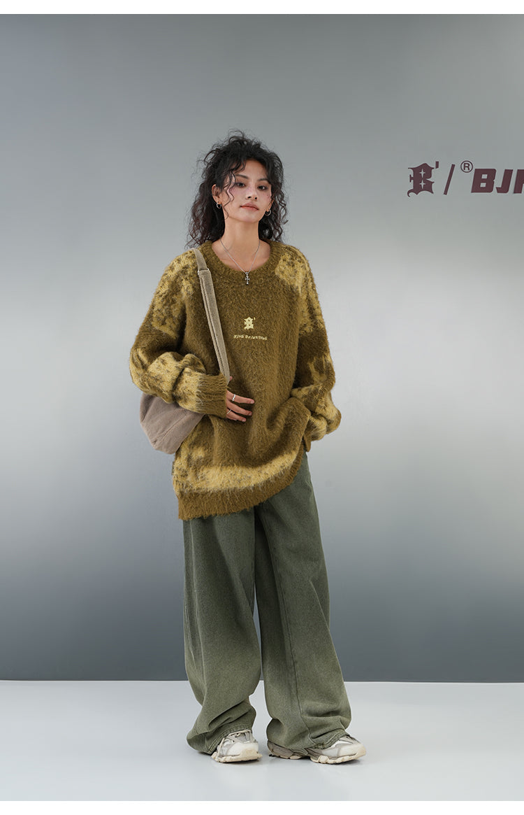 BJHG Textured Jacquard Knit Sweater