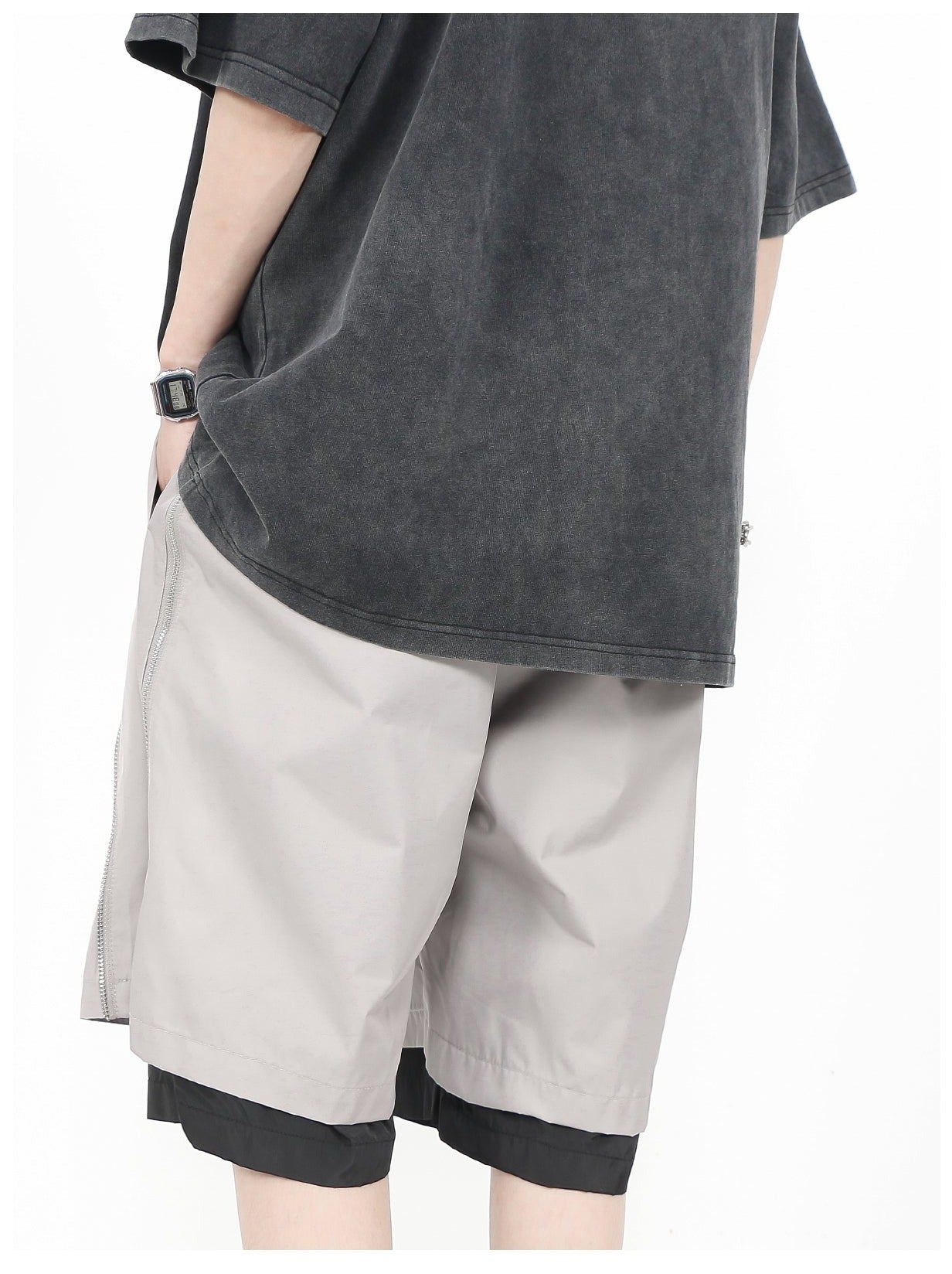 MRNEARLY Multi-Layered Zip Shorts