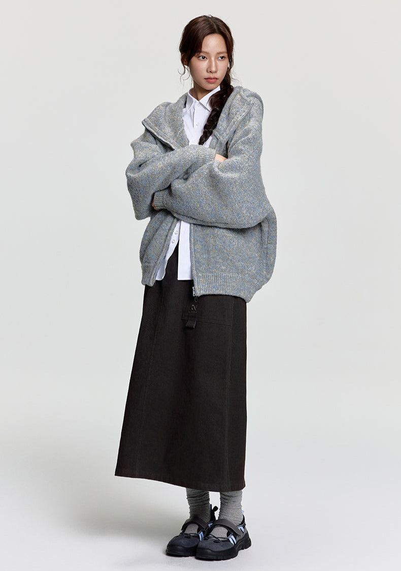 RAPPEYE Double-Zip Hooded Mohair Sweater