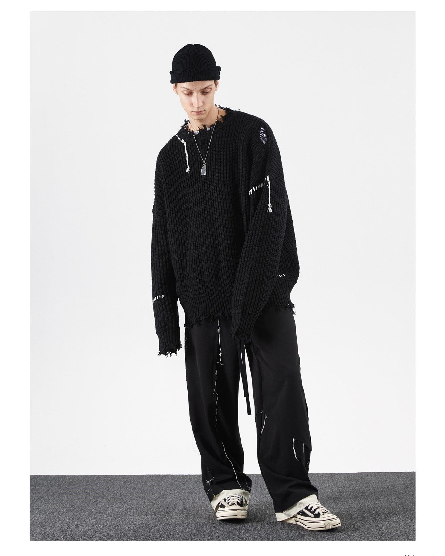 PCLP 'Lost Inside' Vintage-Inspired Distressed Knit Sweater