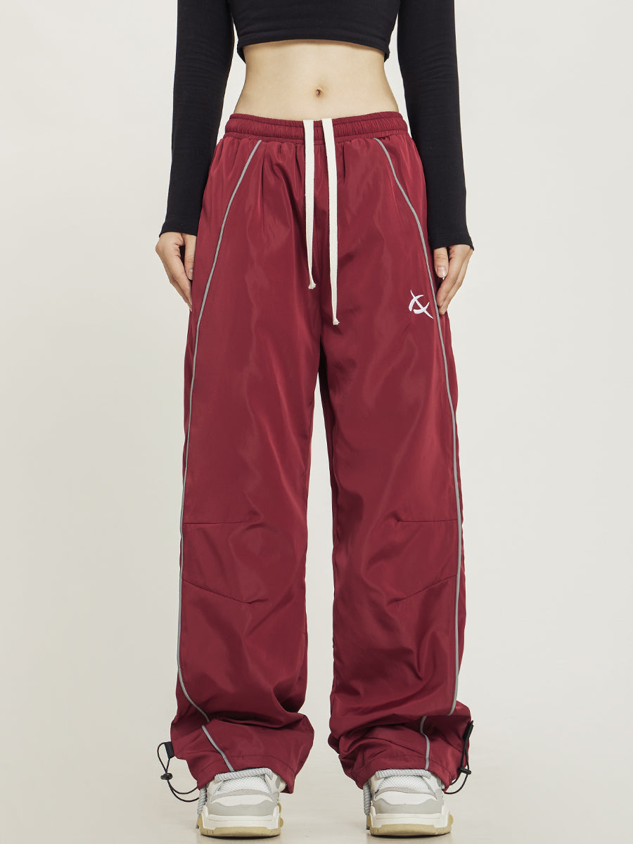 CTB Relaxed Fit Wide-Leg Track Pants