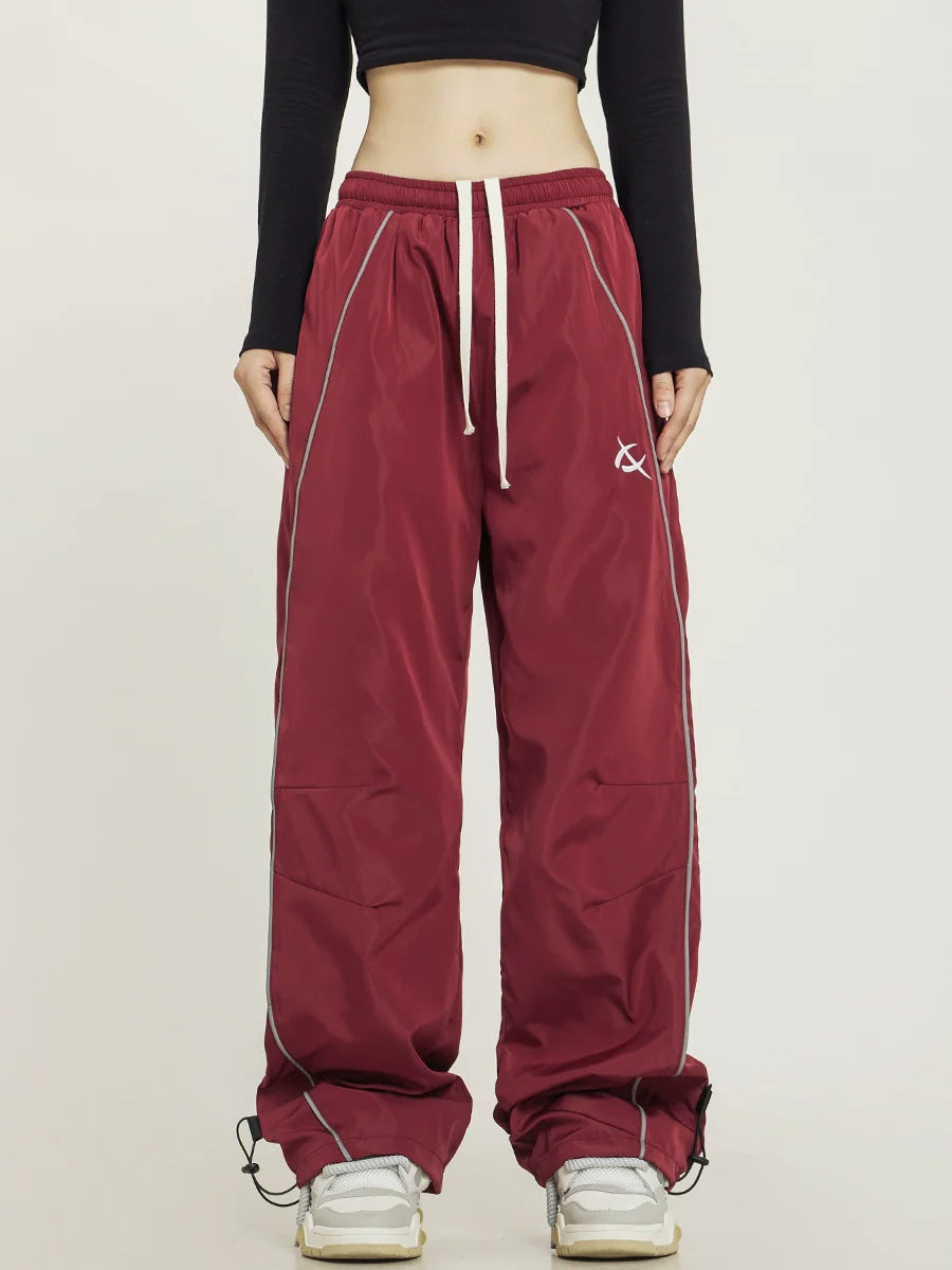 CTB Relaxed Fit Wide-Leg Track Pants