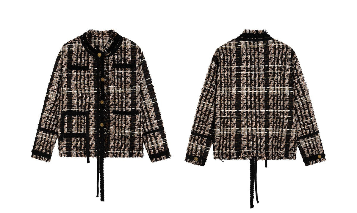 King Prince Vintage Plaid Tweed Jacket