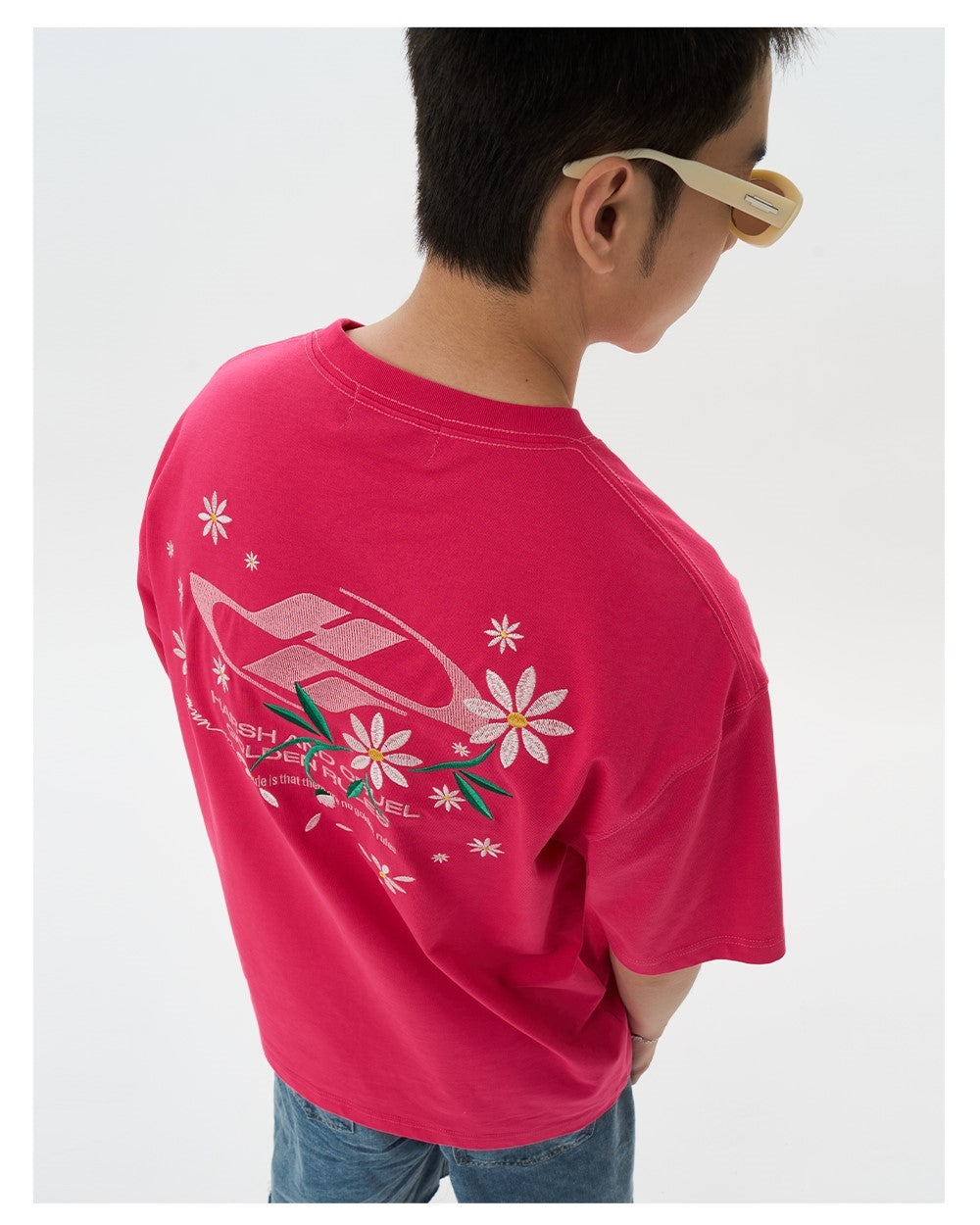 Embroidered Daisies Tee: HARSH & CRUEL