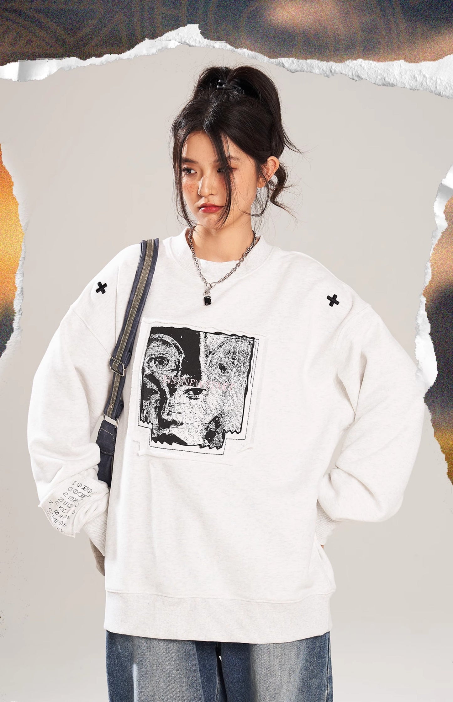 NSTNEW START 'Visions' Collage Knit Sweater