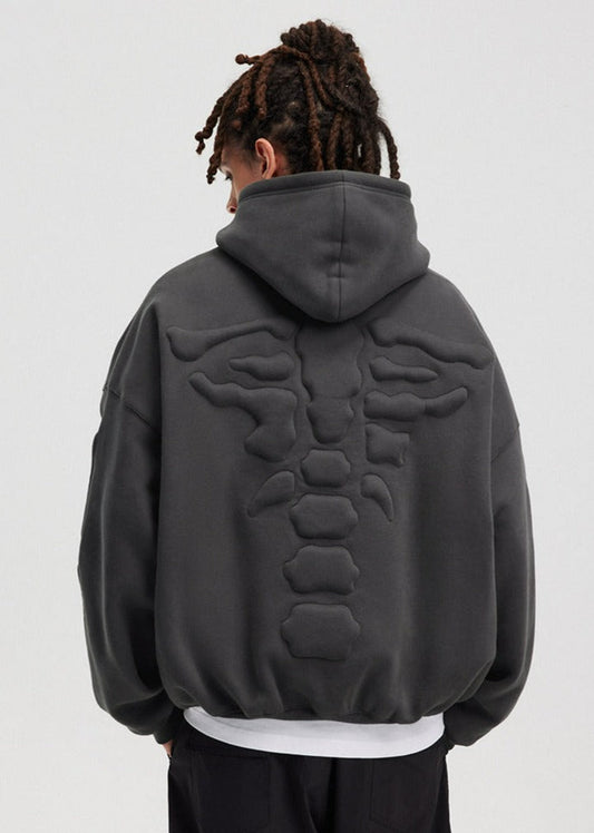 Embroidered Skeleton Hoodie Without Bones