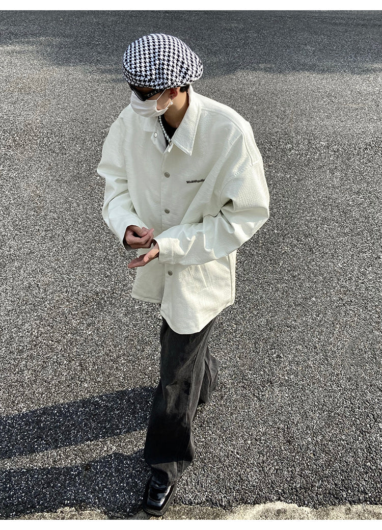 BJHG Faux-Leather Biker Jacket with Croc Texture