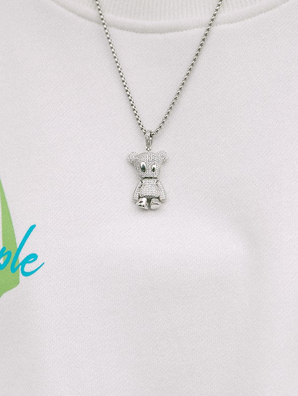 Fearless Bear Pendant Necklace with Hood