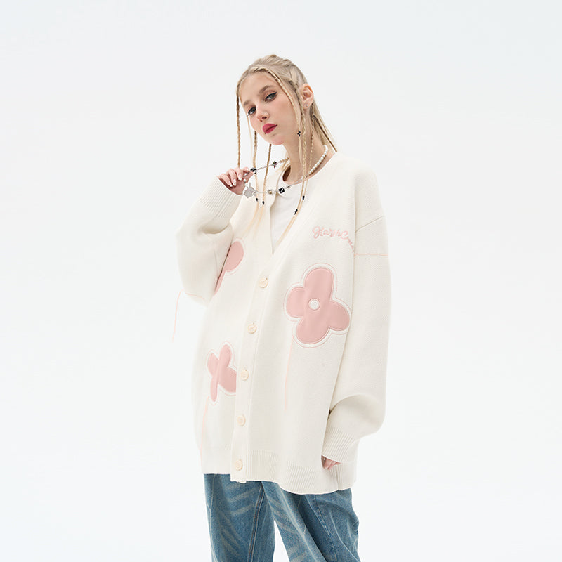 Solitary Flower Tassel Knit Cardigan by HARSH and CRUEL