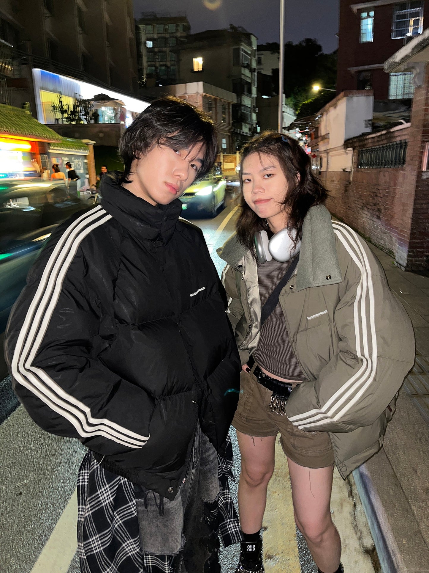 MASONPRINCE Striped Puffer Coat