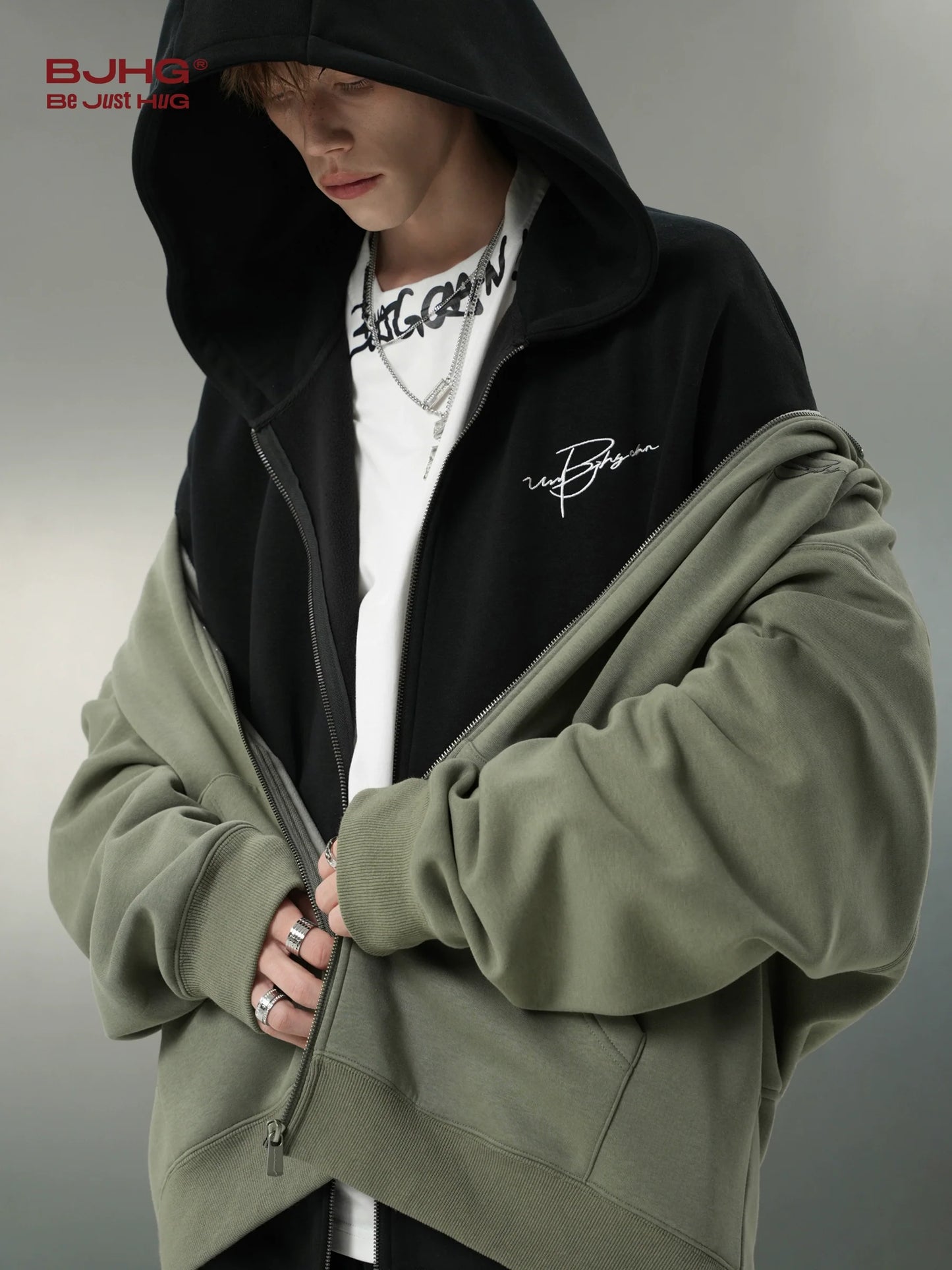 BJHG Logo Hoodie with Script Design