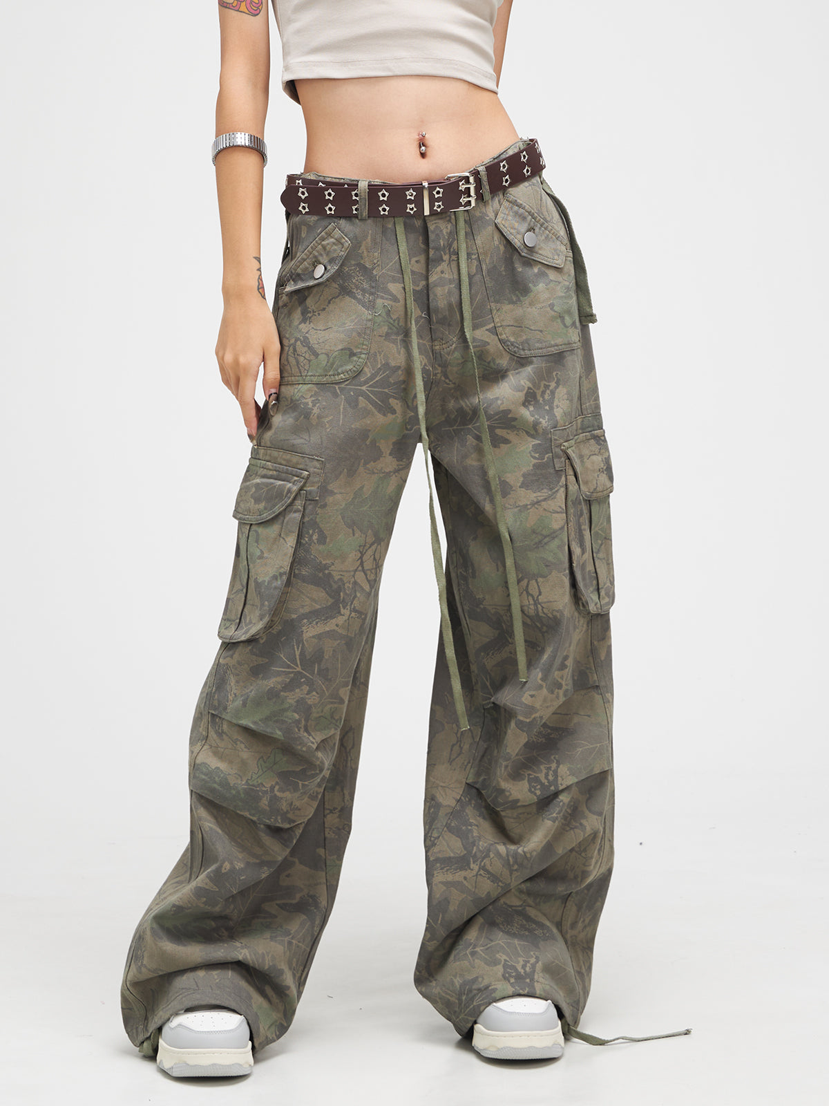 CTB Colorful Fern Print Trousers