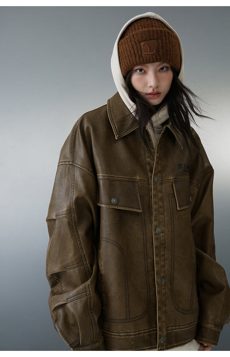 BJHG Classic Retro Motorcycle Jacket