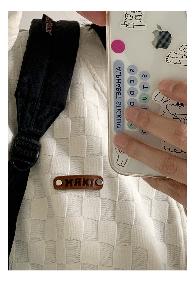 Textured Check Knit Cardigan by INRM