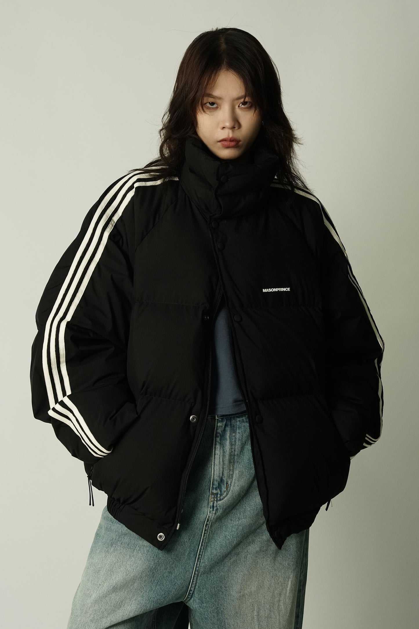MASONPRINCE Striped Puffer Coat