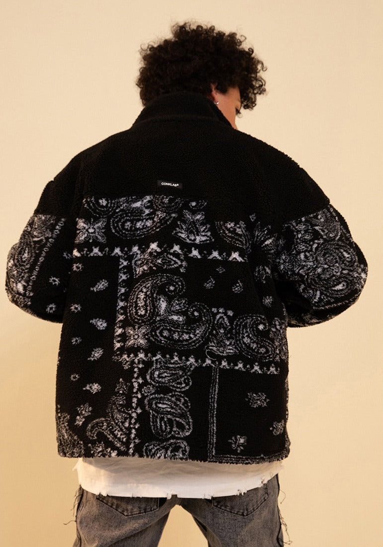 CONKLAB Fleece Jacket with Bandana Print