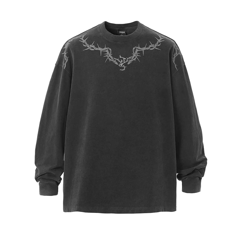 JHYQ Distressed Long Sleeve with Torn Collar