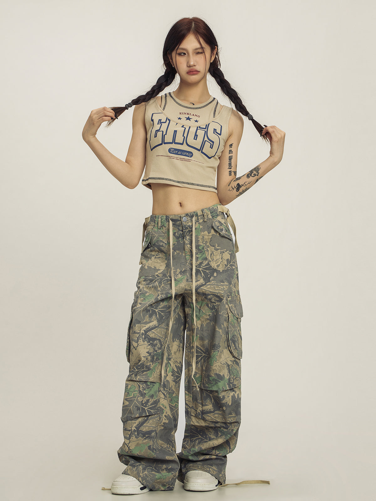 CTB Colorful Fern Print Trousers