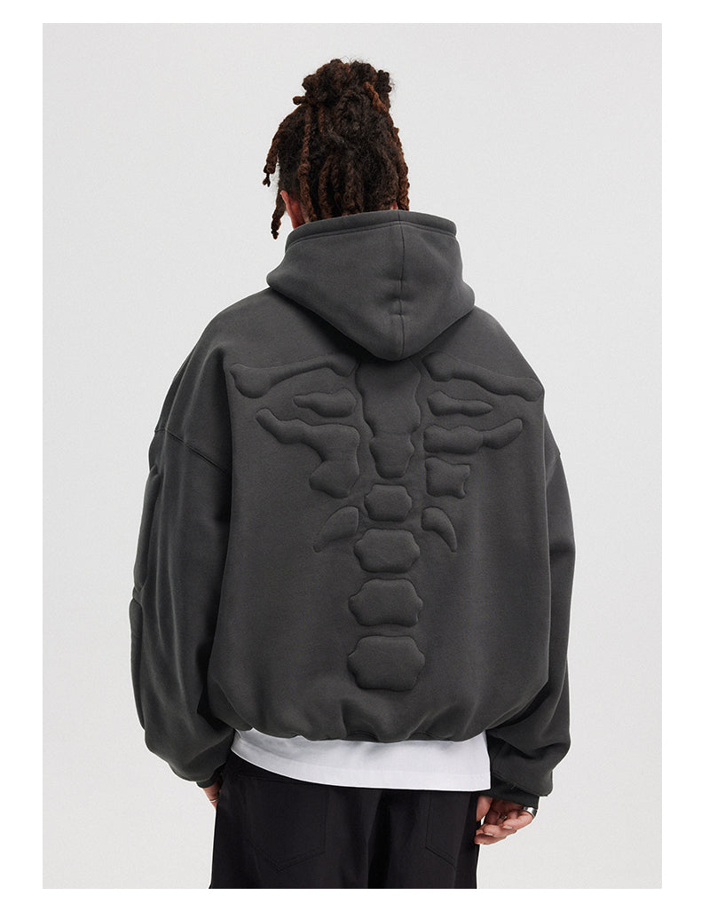 Embroidered Skeleton Hoodie Without Bones