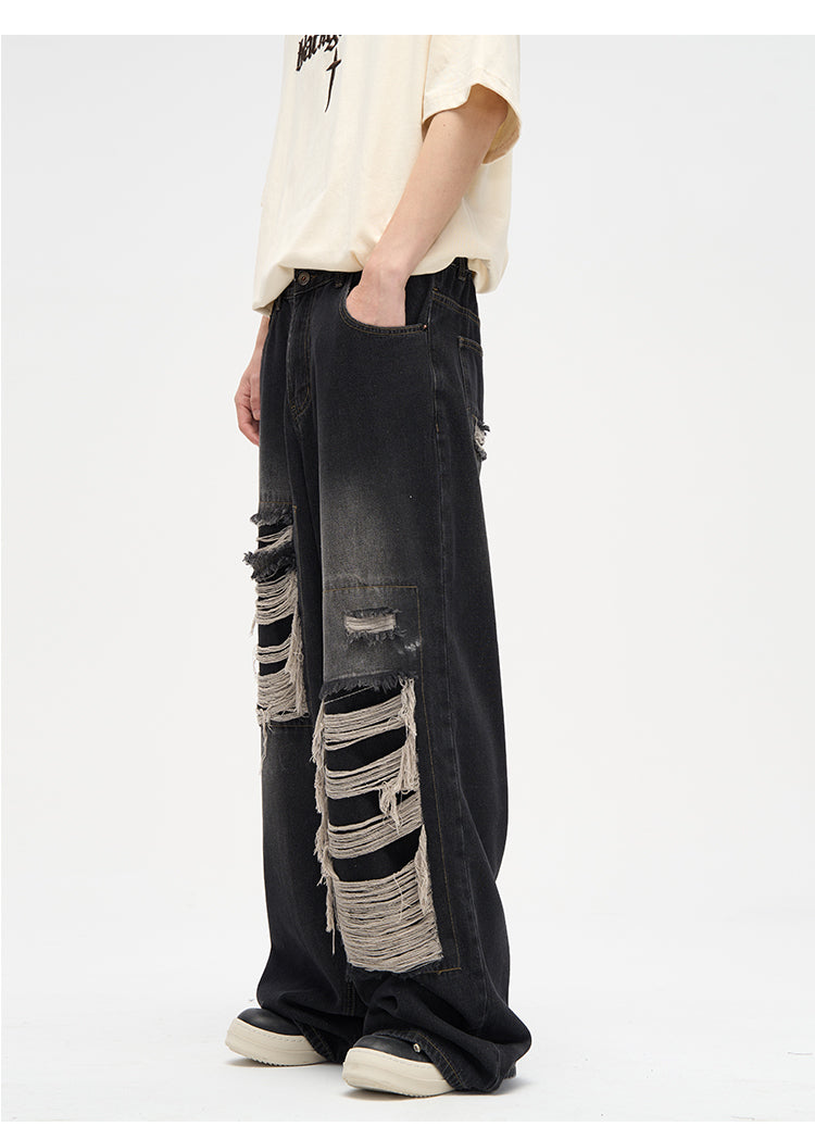 WLNEXT Distressed Patchwork Jeans