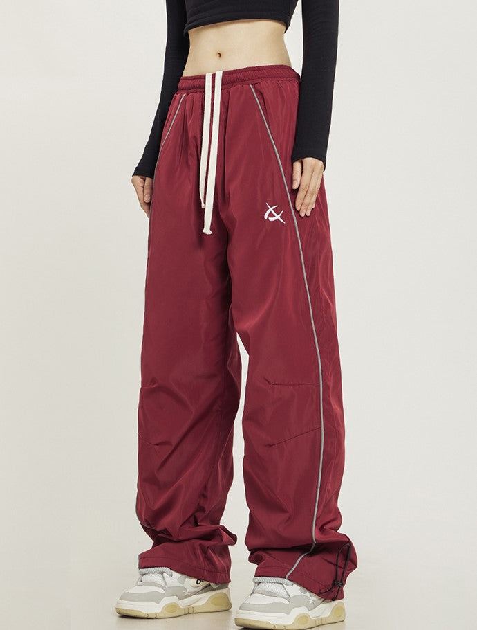 CTB Relaxed Fit Wide-Leg Track Pants