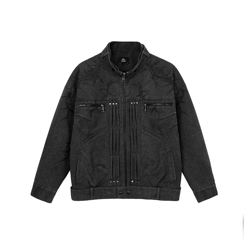 JHYQ Heavyweight Jacket with Embossed Thorn Design