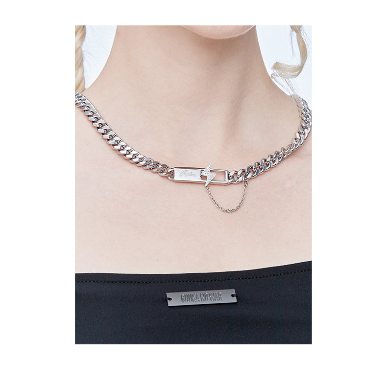 GUUKA 'Lightning Bar' Double Chain Necklace