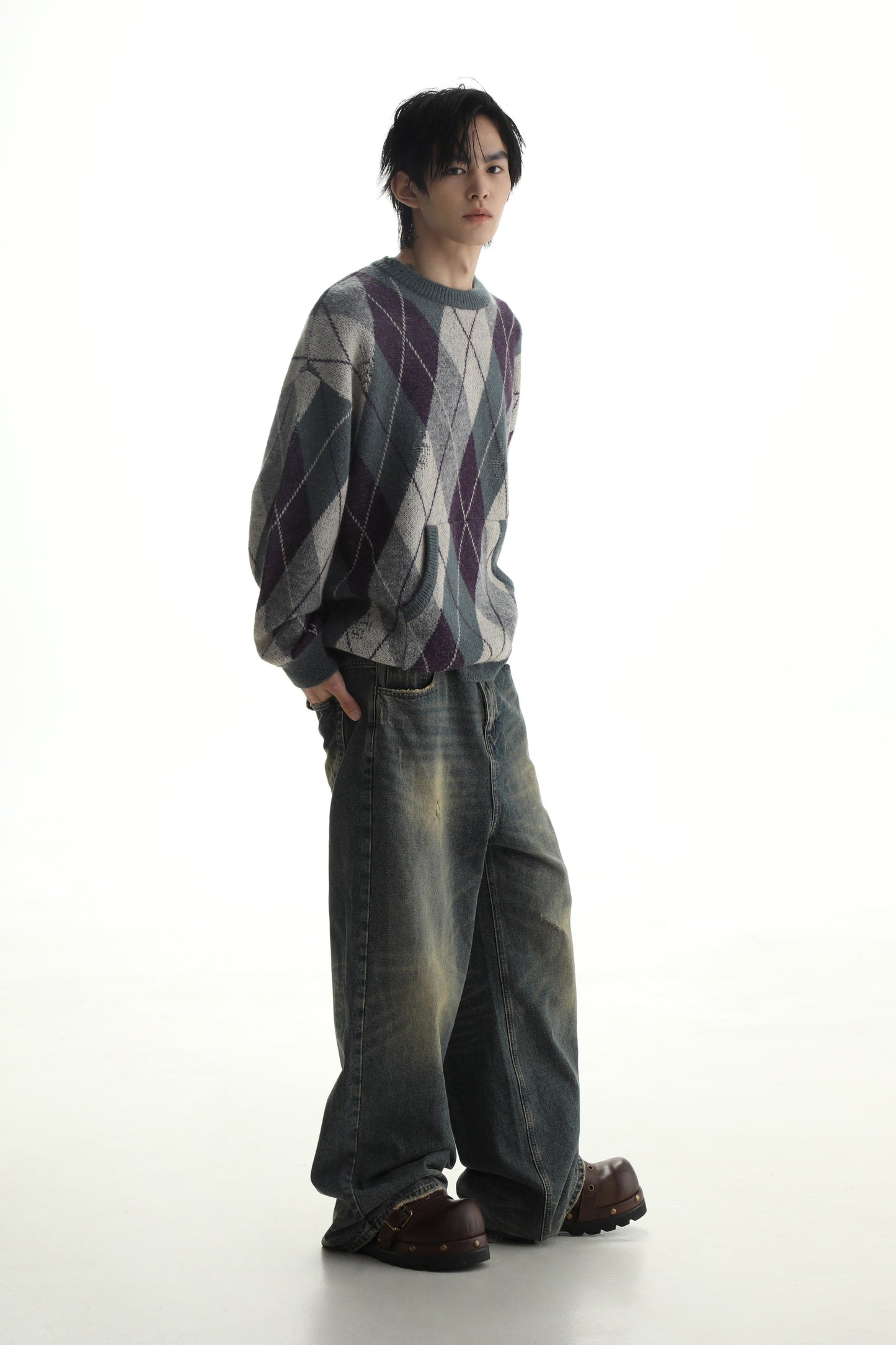 MASONPRINCE Argyle Knit Sweater