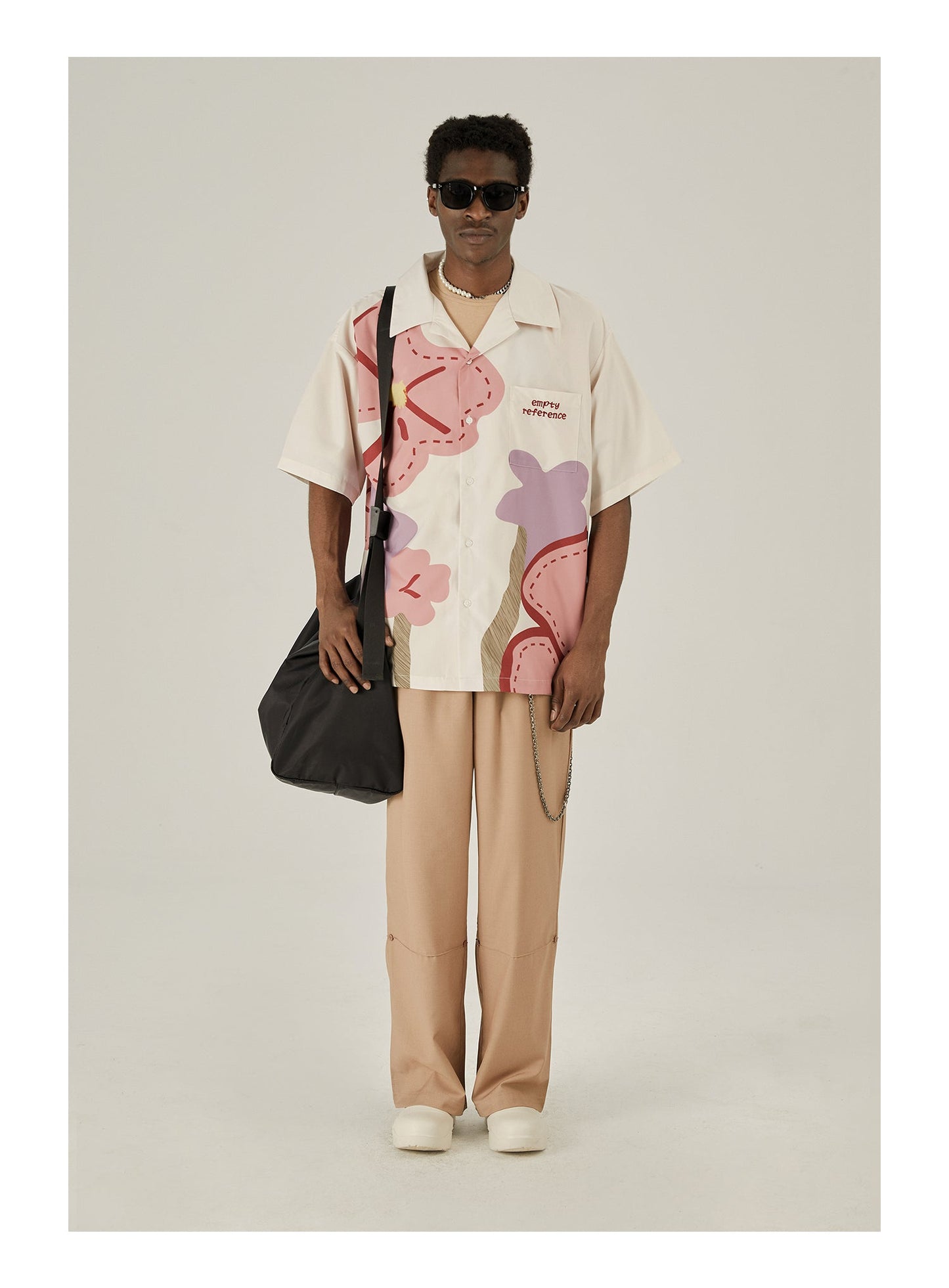 Loose Floral Print Button-Up Shirt - EMPTY REFERENCE