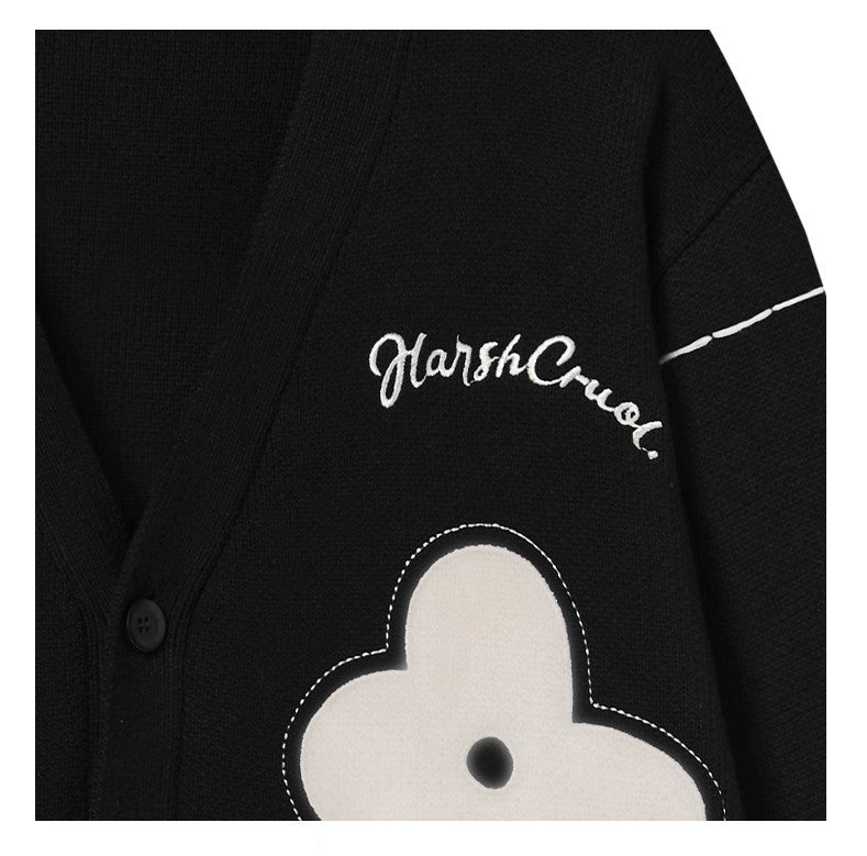 Solitary Flower Tassel Knit Cardigan by HARSH and CRUEL