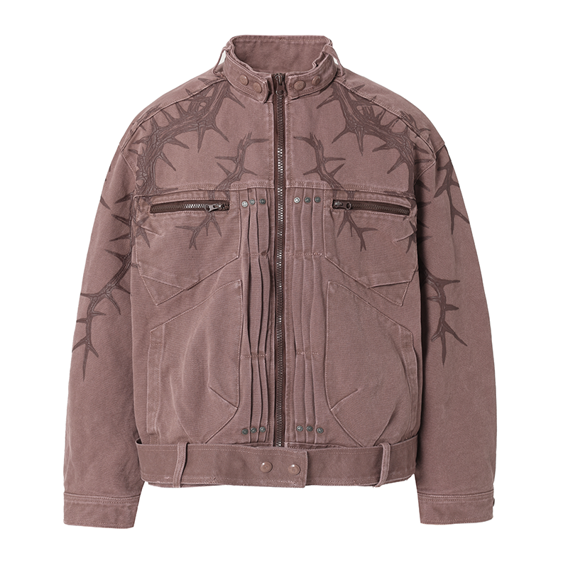 JHYQ Heavyweight Jacket with Embossed Thorn Design