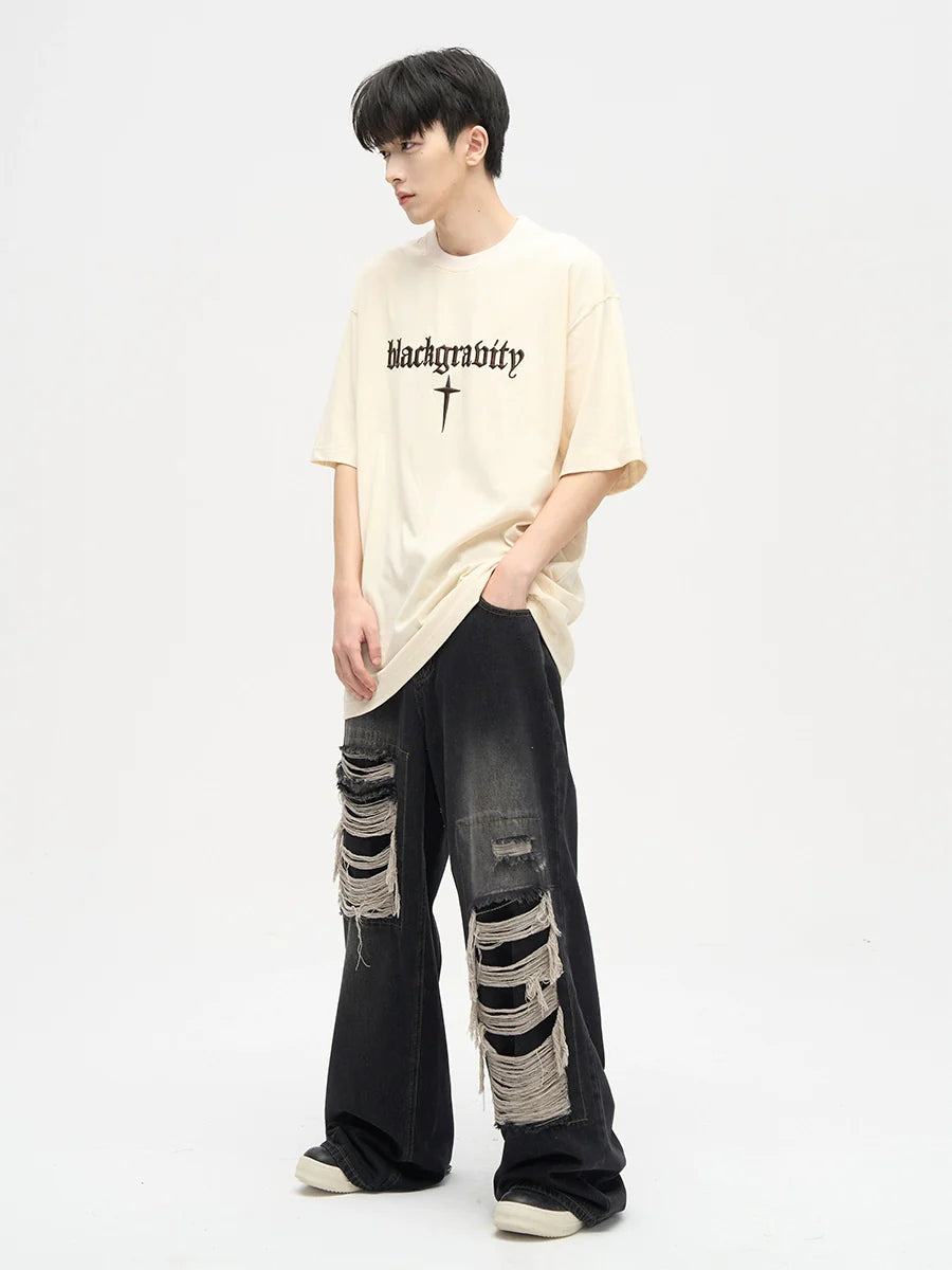 WLNEXT Distressed Patchwork Jeans