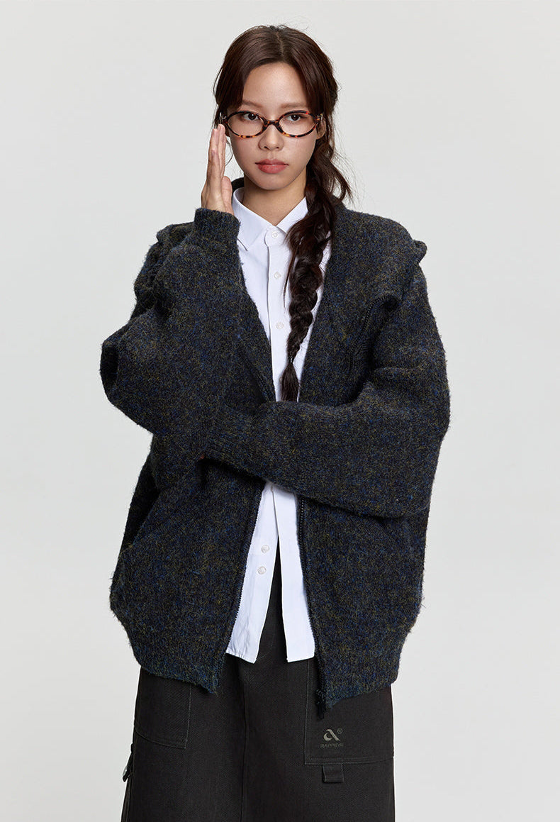 RAPPEYE Double-Zip Hooded Mohair Sweater