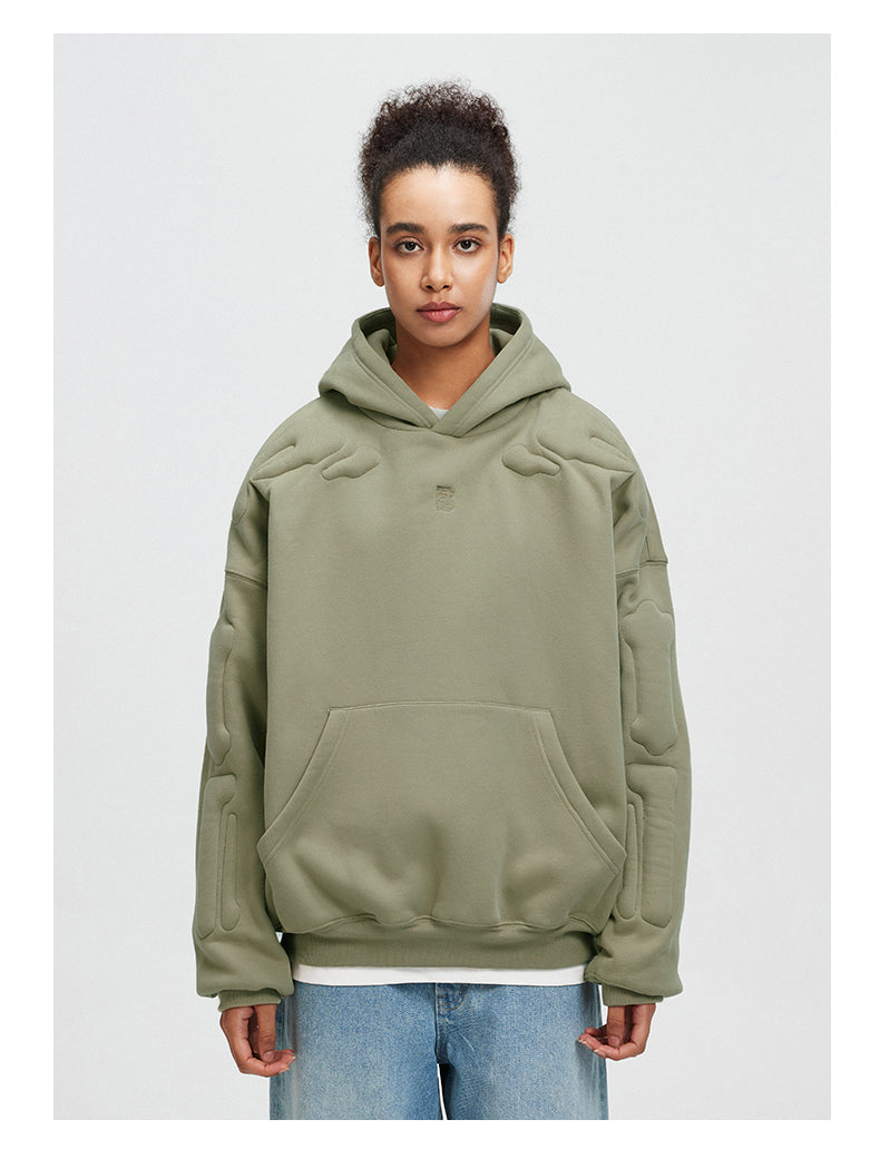 Embroidered Skeleton Hoodie Without Bones