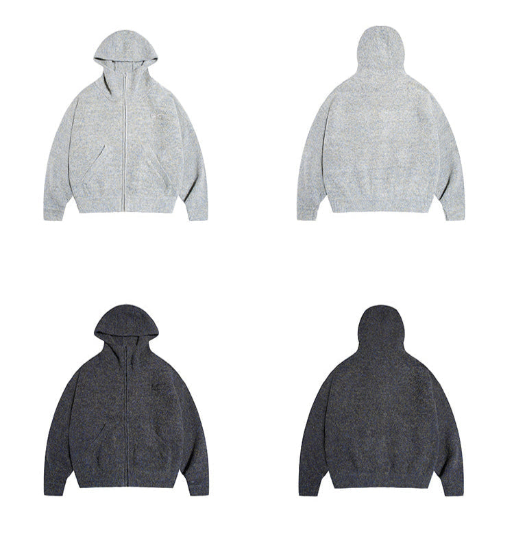 RAPPEYE Double-Zip Hooded Mohair Sweater