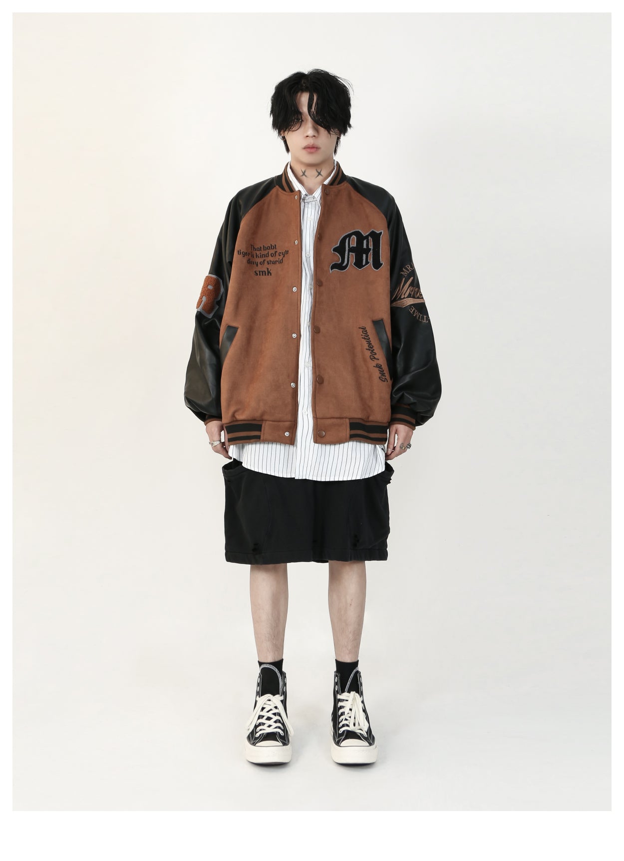 MRNEARLY Vintage 1997 Suede Varsity Jacket