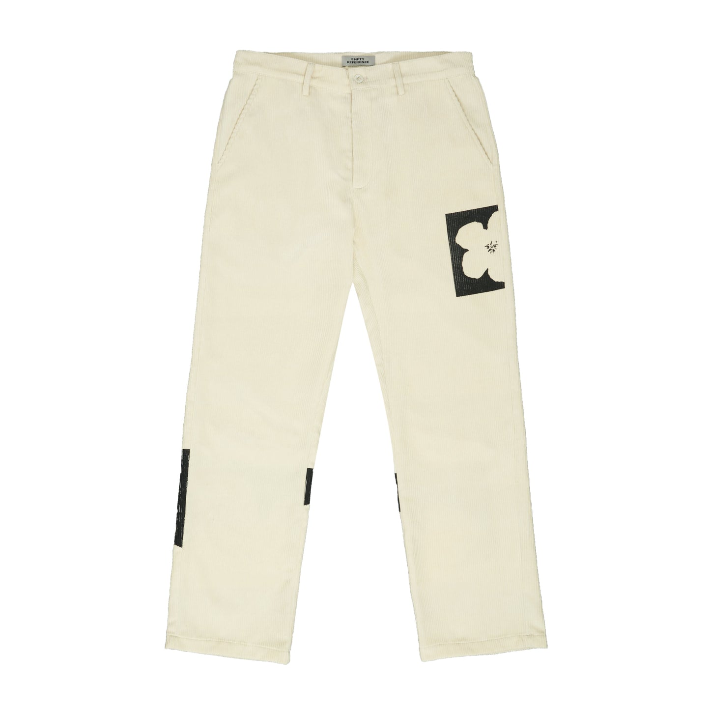 Two-Tone Flower Corduroy Pants - Empty Reference