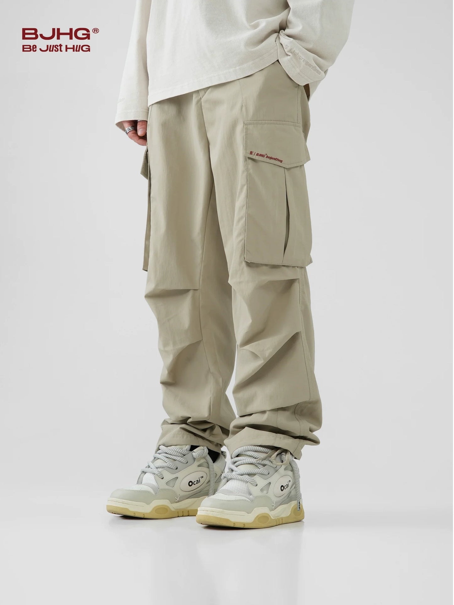 BJHG Pleated Utility Cargo Trousers